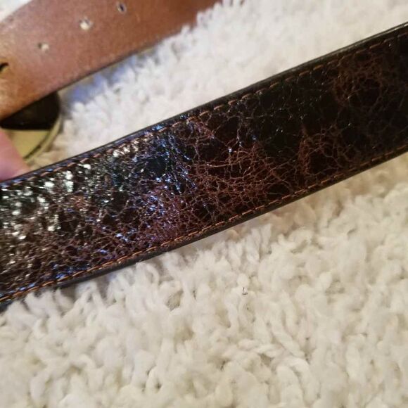 Nocona Rhinestone Buckle Brown Belt L